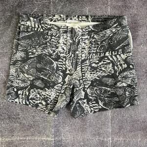 Men's Vintage 90's Hampton Fish Fossil All Over Print 5" Board Swim Shorts Sz M